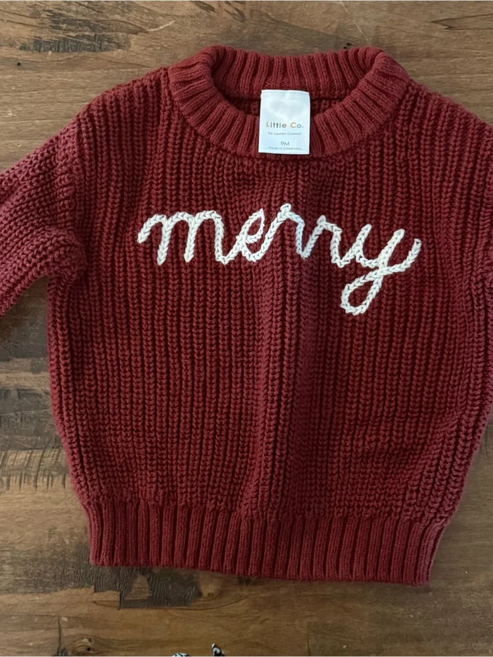 Little Co. Kids 'Merry' Chunky Knit Sweater - Red - Picture 1 of 5